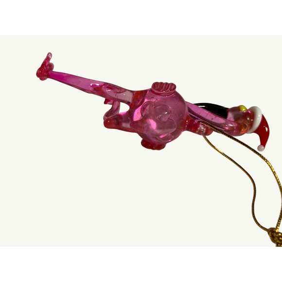 Pink Flamingo  Christmas Ornament With Santa Hat - Picture 9 of 10